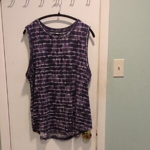 Athleta Navy  Tie-Dye Sleeveless Tee